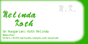 melinda koth business card